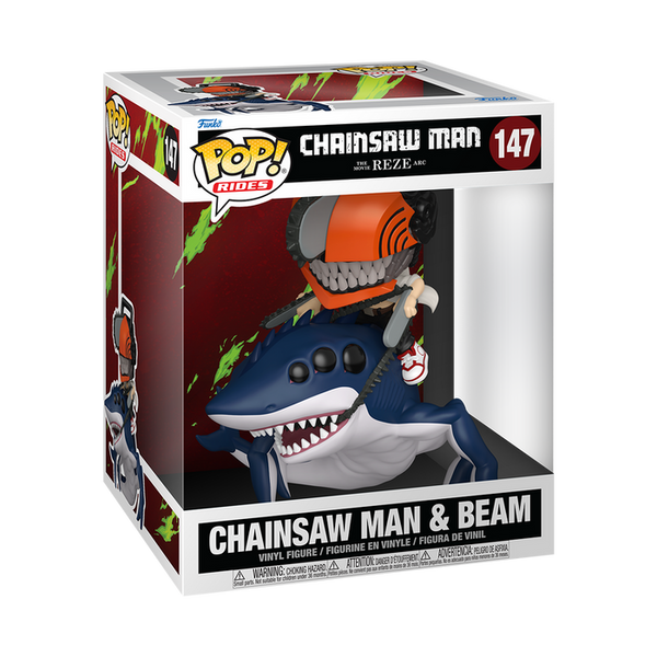 Funko Pop Chainsaw Man Beam #147 Deluxe Ride Figura Original Anime